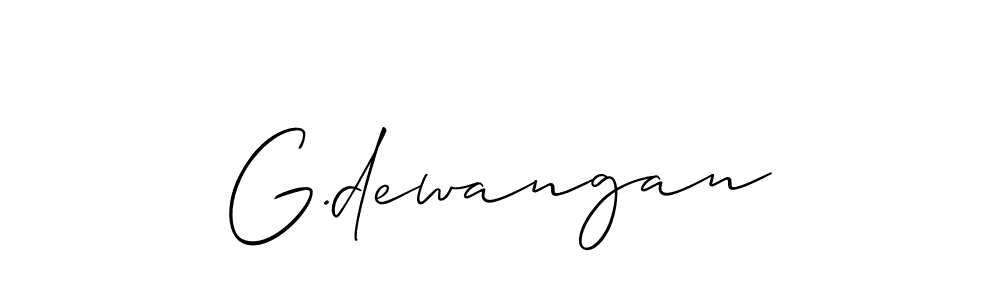 How to Draw G.dewangan signature style? Allison_Script is a latest design signature styles for name G.dewangan. G.dewangan signature style 2 images and pictures png