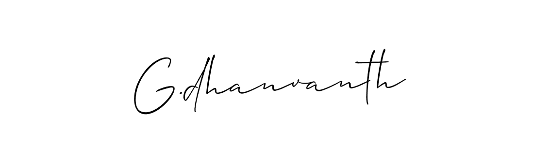 Design your own signature with our free online signature maker. With this signature software, you can create a handwritten (Allison_Script) signature for name G.dhanvanth. G.dhanvanth signature style 2 images and pictures png