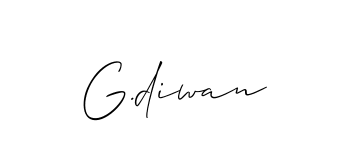 Allison_Script is a professional signature style that is perfect for those who want to add a touch of class to their signature. It is also a great choice for those who want to make their signature more unique. Get G.diwan name to fancy signature for free. G.diwan signature style 2 images and pictures png