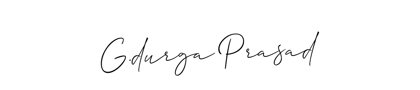 The best way (Allison_Script) to make a short signature is to pick only two or three words in your name. The name G.durga Prasad include a total of six letters. For converting this name. G.durga Prasad signature style 2 images and pictures png