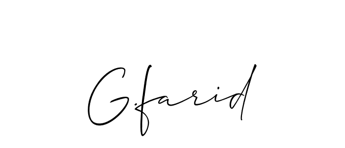 It looks lik you need a new signature style for name G.farid. Design unique handwritten (Allison_Script) signature with our free signature maker in just a few clicks. G.farid signature style 2 images and pictures png