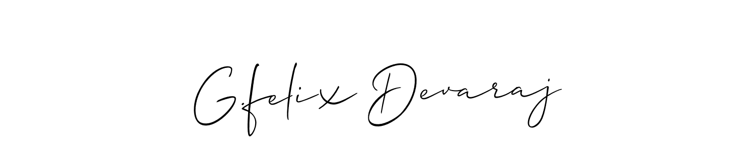 You should practise on your own different ways (Allison_Script) to write your name (G.felix Devaraj) in signature. don't let someone else do it for you. G.felix Devaraj signature style 2 images and pictures png