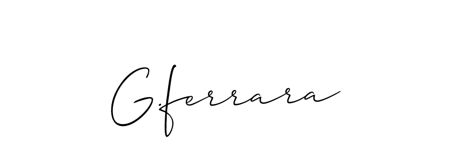 How to Draw G.ferrara signature style? Allison_Script is a latest design signature styles for name G.ferrara. G.ferrara signature style 2 images and pictures png