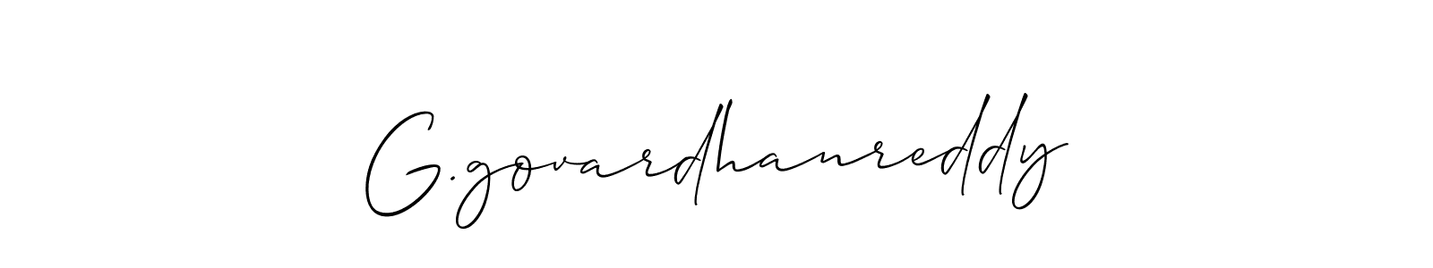 Allison_Script is a professional signature style that is perfect for those who want to add a touch of class to their signature. It is also a great choice for those who want to make their signature more unique. Get G.govardhanreddy name to fancy signature for free. G.govardhanreddy signature style 2 images and pictures png