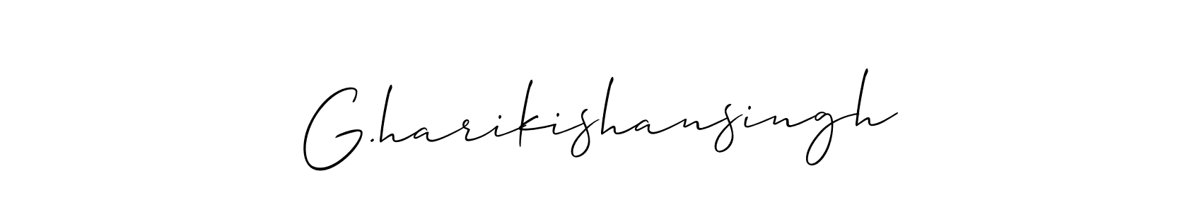 Similarly Allison_Script is the best handwritten signature design. Signature creator online .You can use it as an online autograph creator for name G.harikishansingh. G.harikishansingh signature style 2 images and pictures png