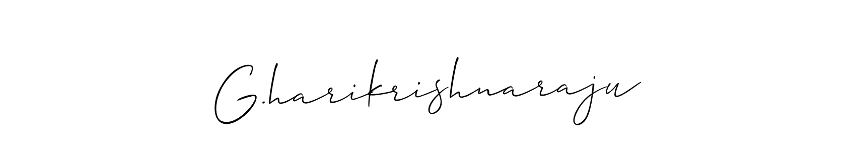 Make a short G.harikrishnaraju signature style. Manage your documents anywhere anytime using Allison_Script. Create and add eSignatures, submit forms, share and send files easily. G.harikrishnaraju signature style 2 images and pictures png