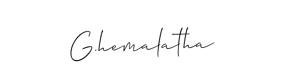 The best way (Allison_Script) to make a short signature is to pick only two or three words in your name. The name G.hemalatha include a total of six letters. For converting this name. G.hemalatha signature style 2 images and pictures png