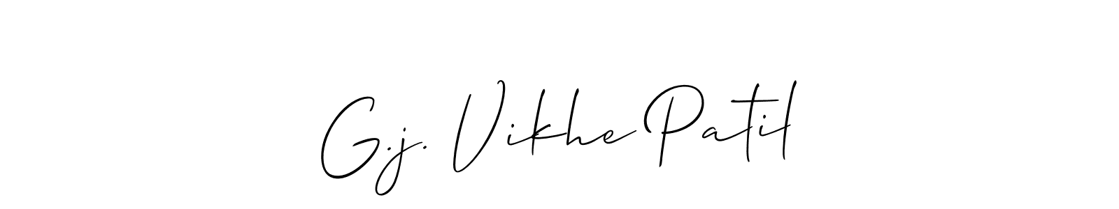 Allison_Script is a professional signature style that is perfect for those who want to add a touch of class to their signature. It is also a great choice for those who want to make their signature more unique. Get G.j. Vikhe Patil name to fancy signature for free. G.j. Vikhe Patil signature style 2 images and pictures png