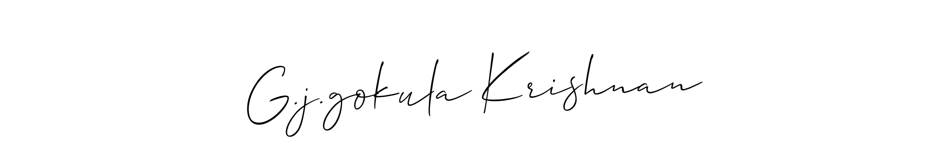 Make a short G.j.gokula Krishnan signature style. Manage your documents anywhere anytime using Allison_Script. Create and add eSignatures, submit forms, share and send files easily. G.j.gokula Krishnan signature style 2 images and pictures png