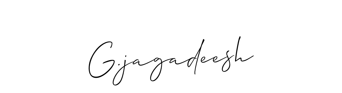 The best way (Allison_Script) to make a short signature is to pick only two or three words in your name. The name G.jagadeesh include a total of six letters. For converting this name. G.jagadeesh signature style 2 images and pictures png