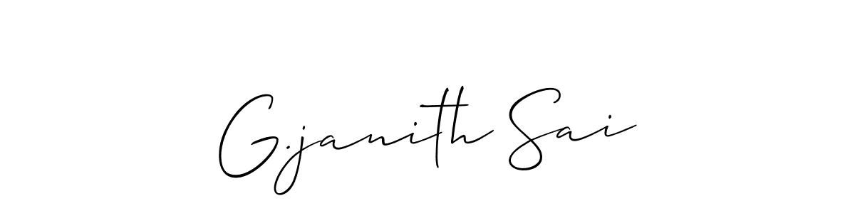 Design your own signature with our free online signature maker. With this signature software, you can create a handwritten (Allison_Script) signature for name G.janith Sai. G.janith Sai signature style 2 images and pictures png