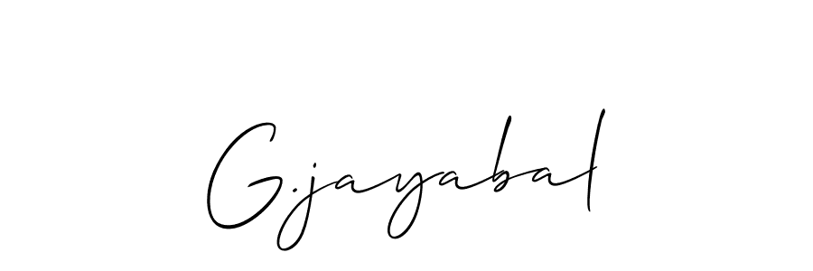 Use a signature maker to create a handwritten signature online. With this signature software, you can design (Allison_Script) your own signature for name G.jayabal. G.jayabal signature style 2 images and pictures png