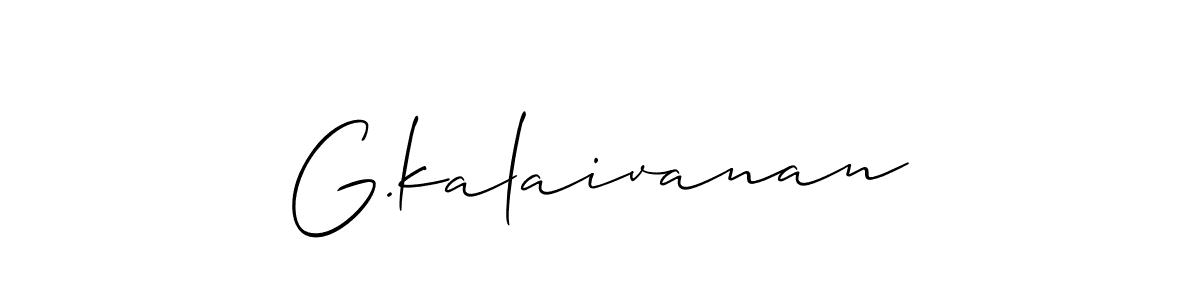 Design your own signature with our free online signature maker. With this signature software, you can create a handwritten (Allison_Script) signature for name G.kalaivanan. G.kalaivanan signature style 2 images and pictures png