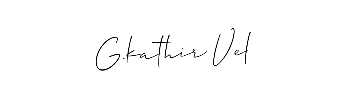 How to make G.kathir Vel name signature. Use Allison_Script style for creating short signs online. This is the latest handwritten sign. G.kathir Vel signature style 2 images and pictures png