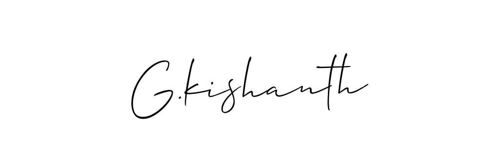 Also we have G.kishanth name is the best signature style. Create professional handwritten signature collection using Allison_Script autograph style. G.kishanth signature style 2 images and pictures png