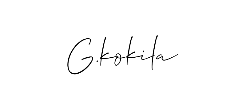 Make a short G.kokila signature style. Manage your documents anywhere anytime using Allison_Script. Create and add eSignatures, submit forms, share and send files easily. G.kokila signature style 2 images and pictures png