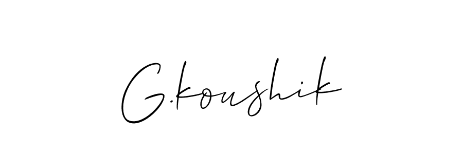 Also we have G.koushik name is the best signature style. Create professional handwritten signature collection using Allison_Script autograph style. G.koushik signature style 2 images and pictures png