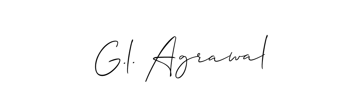 Create a beautiful signature design for name G.l. Agrawal. With this signature (Allison_Script) fonts, you can make a handwritten signature for free. G.l. Agrawal signature style 2 images and pictures png