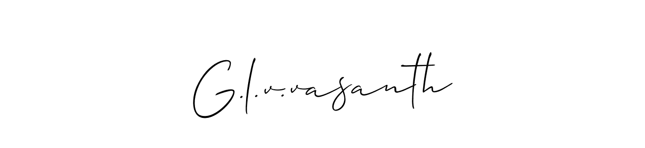 Create a beautiful signature design for name G.l.v.vasanth. With this signature (Allison_Script) fonts, you can make a handwritten signature for free. G.l.v.vasanth signature style 2 images and pictures png