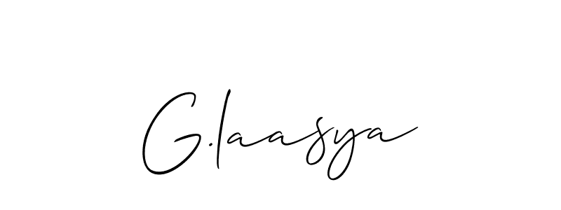 Create a beautiful signature design for name G.laasya. With this signature (Allison_Script) fonts, you can make a handwritten signature for free. G.laasya signature style 2 images and pictures png