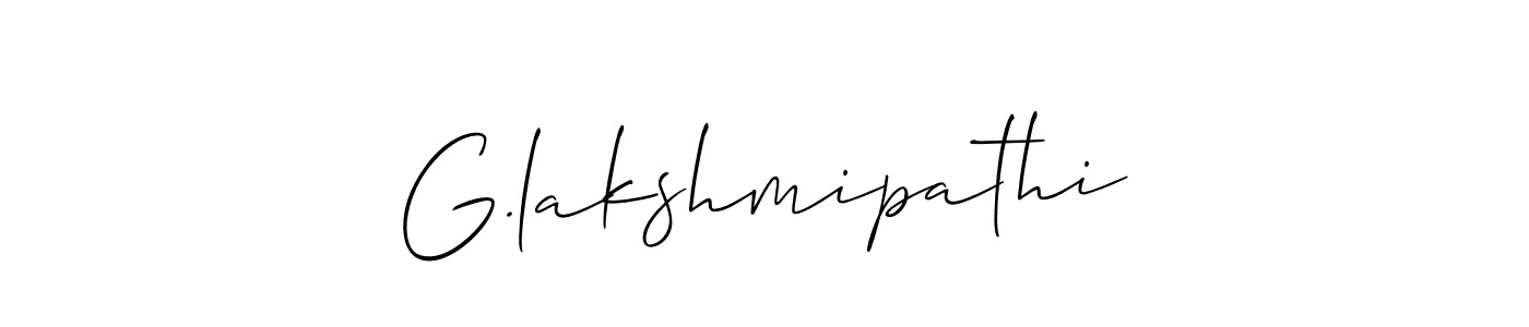 Create a beautiful signature design for name G.lakshmipathi. With this signature (Allison_Script) fonts, you can make a handwritten signature for free. G.lakshmipathi signature style 2 images and pictures png