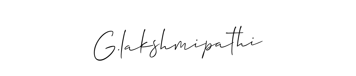 Also we have G.lakshmipathi name is the best signature style. Create professional handwritten signature collection using Allison_Script autograph style. G.lakshmipathi signature style 2 images and pictures png