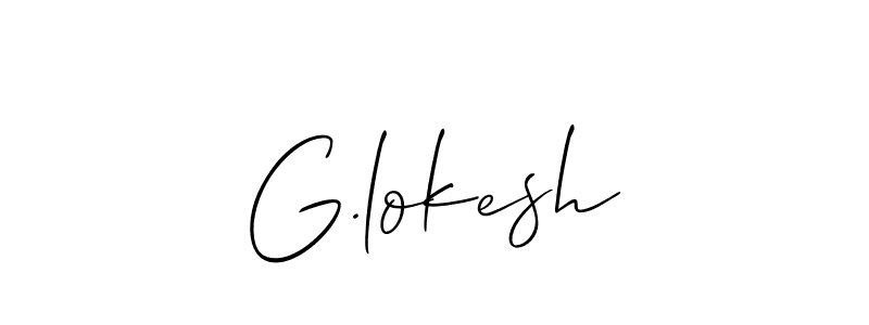 Make a beautiful signature design for name G.lokesh. With this signature (Allison_Script) style, you can create a handwritten signature for free. G.lokesh signature style 2 images and pictures png