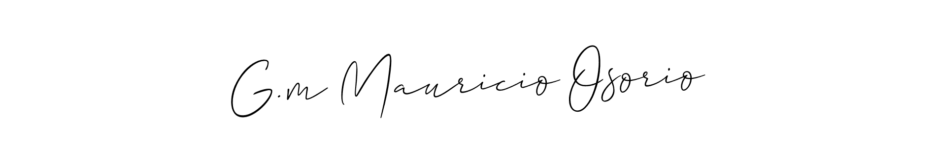This is the best signature style for the G.m Mauricio Osorio name. Also you like these signature font (Allison_Script). Mix name signature. G.m Mauricio Osorio signature style 2 images and pictures png