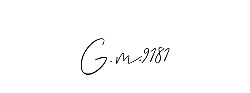 How to make G.m.9181 name signature. Use Allison_Script style for creating short signs online. This is the latest handwritten sign. G.m.9181 signature style 2 images and pictures png