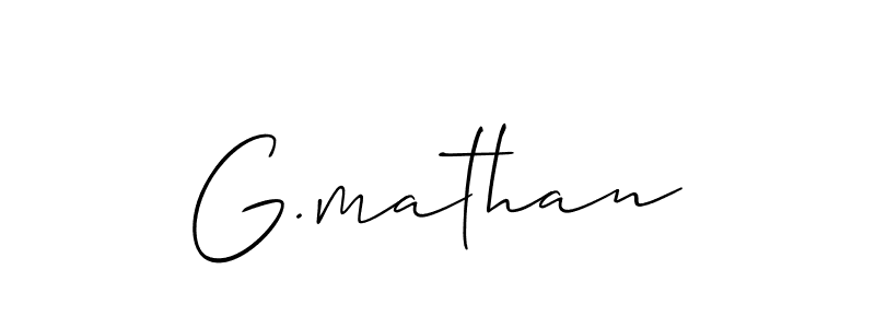 Make a beautiful signature design for name G.mathan. With this signature (Allison_Script) style, you can create a handwritten signature for free. G.mathan signature style 2 images and pictures png