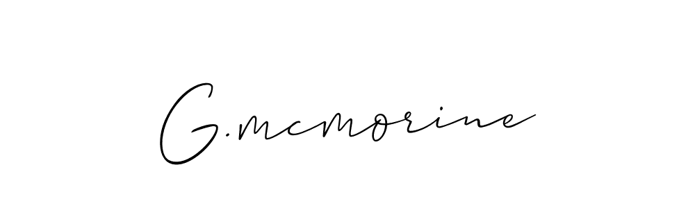 Use a signature maker to create a handwritten signature online. With this signature software, you can design (Allison_Script) your own signature for name G.mcmorine. G.mcmorine signature style 2 images and pictures png