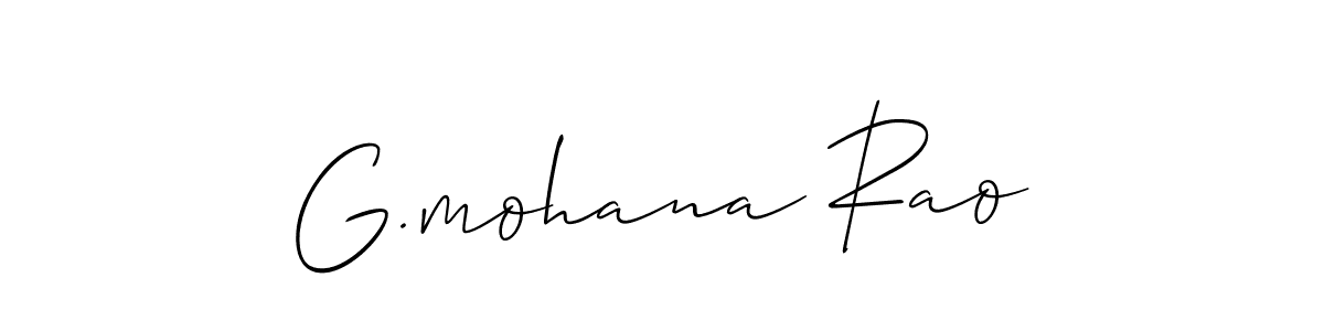 Design your own signature with our free online signature maker. With this signature software, you can create a handwritten (Allison_Script) signature for name G.mohana Rao. G.mohana Rao signature style 2 images and pictures png