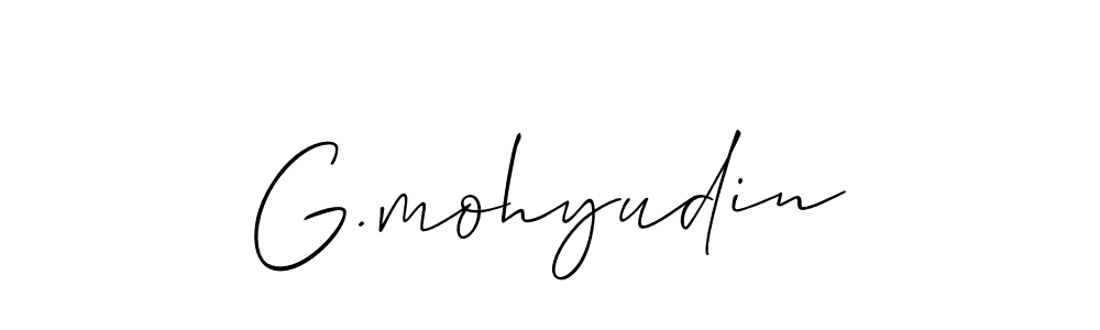 The best way (Allison_Script) to make a short signature is to pick only two or three words in your name. The name G.mohyudin include a total of six letters. For converting this name. G.mohyudin signature style 2 images and pictures png