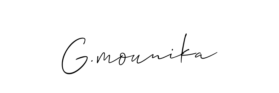 This is the best signature style for the G.mounika name. Also you like these signature font (Allison_Script). Mix name signature. G.mounika signature style 2 images and pictures png