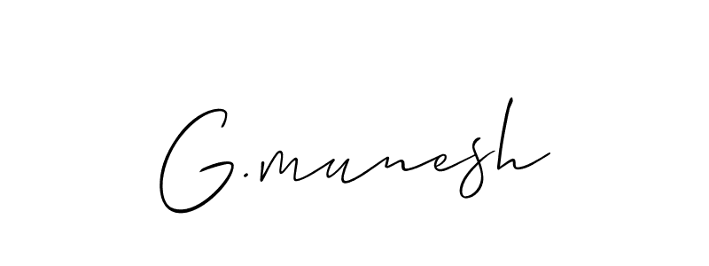 How to make G.munesh signature? Allison_Script is a professional autograph style. Create handwritten signature for G.munesh name. G.munesh signature style 2 images and pictures png