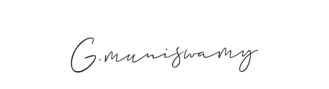 Use a signature maker to create a handwritten signature online. With this signature software, you can design (Allison_Script) your own signature for name G.muniswamy. G.muniswamy signature style 2 images and pictures png
