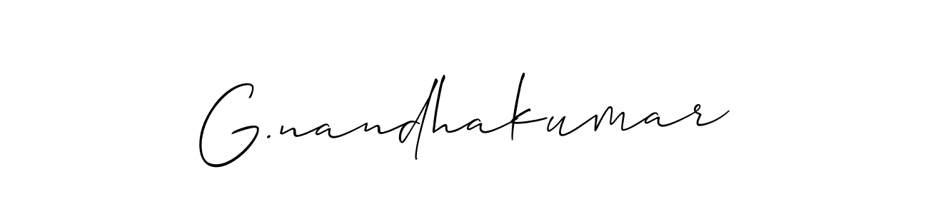 Make a beautiful signature design for name G.nandhakumar. With this signature (Allison_Script) style, you can create a handwritten signature for free. G.nandhakumar signature style 2 images and pictures png