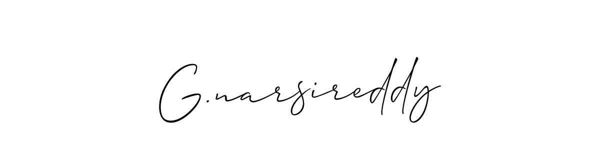 Use a signature maker to create a handwritten signature online. With this signature software, you can design (Allison_Script) your own signature for name G.narsireddy. G.narsireddy signature style 2 images and pictures png