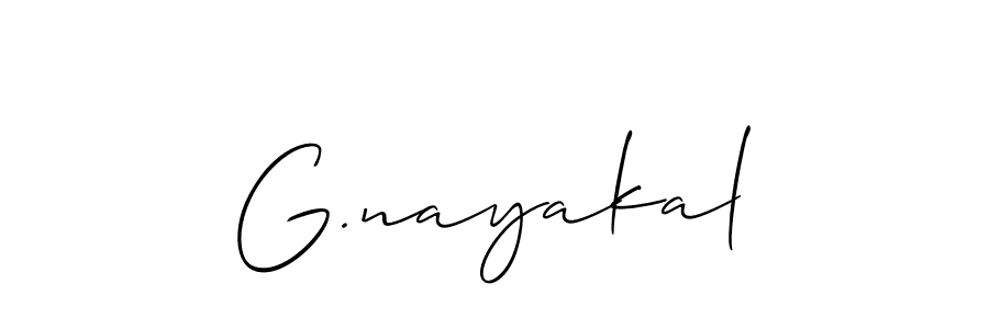 Make a beautiful signature design for name G.nayakal. With this signature (Allison_Script) style, you can create a handwritten signature for free. G.nayakal signature style 2 images and pictures png