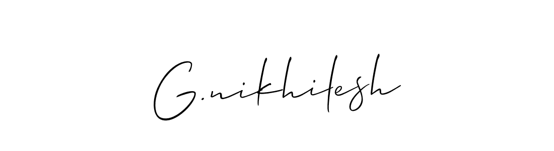 Create a beautiful signature design for name G.nikhilesh. With this signature (Allison_Script) fonts, you can make a handwritten signature for free. G.nikhilesh signature style 2 images and pictures png