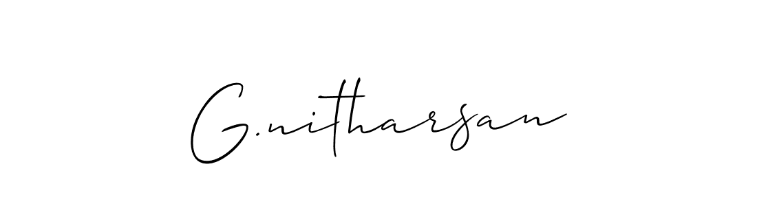 Make a beautiful signature design for name G.nitharsan. With this signature (Allison_Script) style, you can create a handwritten signature for free. G.nitharsan signature style 2 images and pictures png
