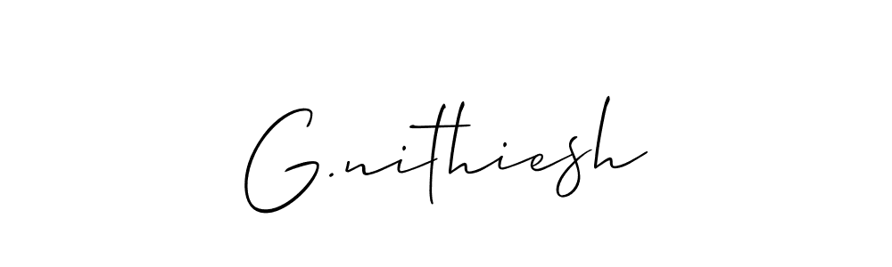 Also we have G.nithiesh name is the best signature style. Create professional handwritten signature collection using Allison_Script autograph style. G.nithiesh signature style 2 images and pictures png