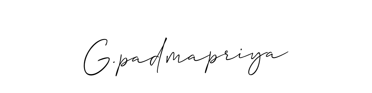 How to Draw G.padmapriya signature style? Allison_Script is a latest design signature styles for name G.padmapriya. G.padmapriya signature style 2 images and pictures png