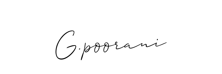 Also we have G.poorani name is the best signature style. Create professional handwritten signature collection using Allison_Script autograph style. G.poorani signature style 2 images and pictures png