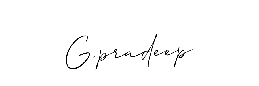 Use a signature maker to create a handwritten signature online. With this signature software, you can design (Allison_Script) your own signature for name G.pradeep. G.pradeep signature style 2 images and pictures png