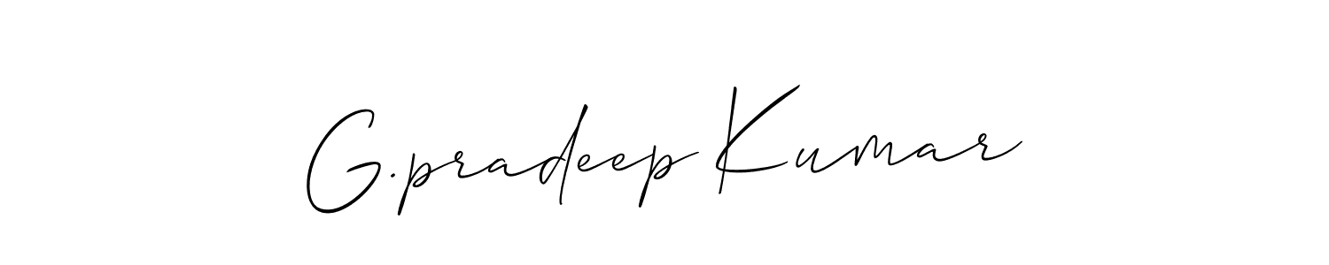 How to make G.pradeep Kumar name signature. Use Allison_Script style for creating short signs online. This is the latest handwritten sign. G.pradeep Kumar signature style 2 images and pictures png