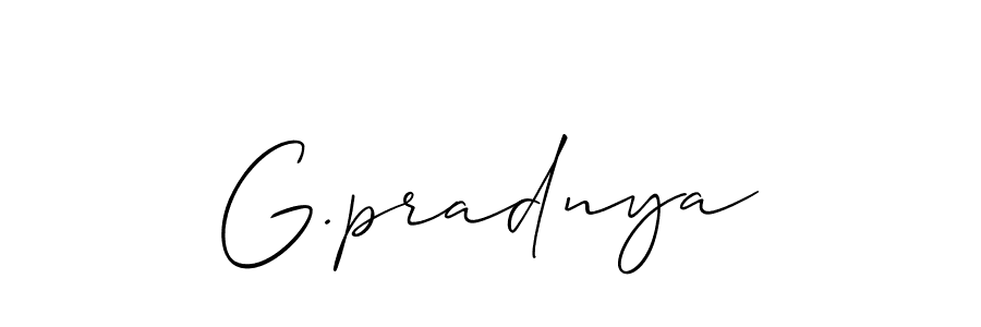 Make a beautiful signature design for name G.pradnya. With this signature (Allison_Script) style, you can create a handwritten signature for free. G.pradnya signature style 2 images and pictures png