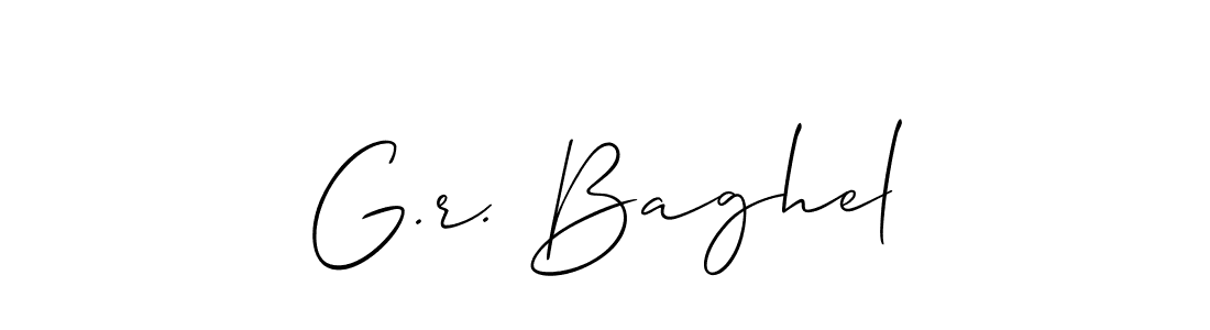 if you are searching for the best signature style for your name G.r. Baghel. so please give up your signature search. here we have designed multiple signature styles  using Allison_Script. G.r. Baghel signature style 2 images and pictures png