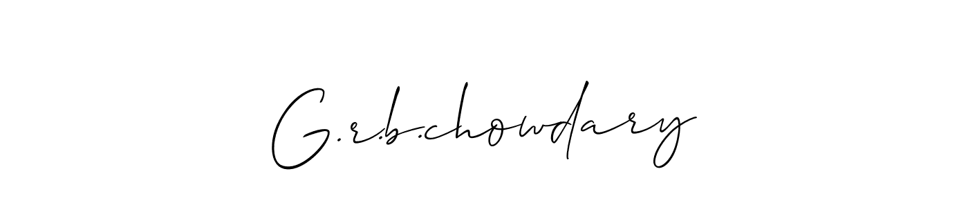 Make a beautiful signature design for name G.r.b.chowdary. With this signature (Allison_Script) style, you can create a handwritten signature for free. G.r.b.chowdary signature style 2 images and pictures png