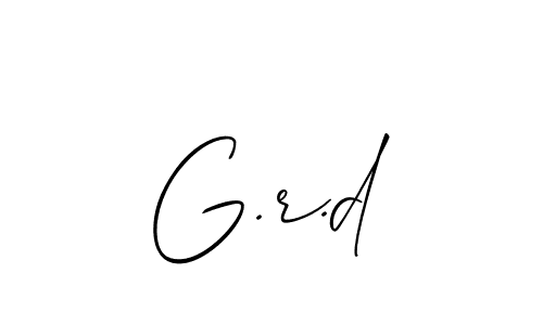 How to make G.r.d signature? Allison_Script is a professional autograph style. Create handwritten signature for G.r.d name. G.r.d signature style 2 images and pictures png